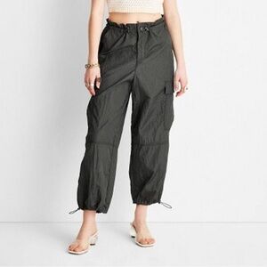Future Collective Dark Green Drawstring Cargo Pants